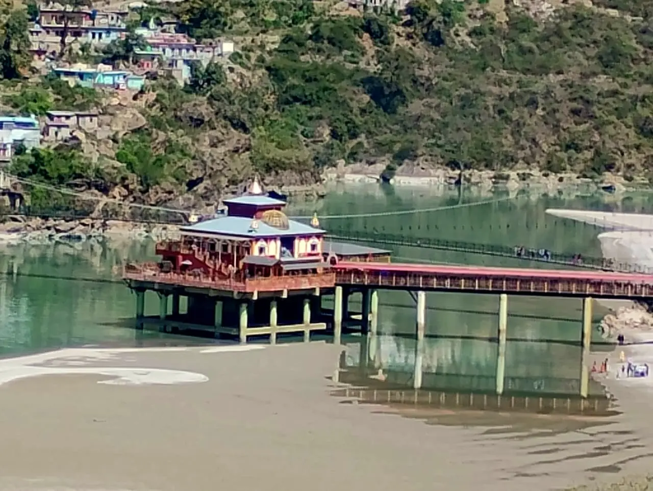 Dhari Devi Temple located on the banks of Alaknanda River in Kalyasaur