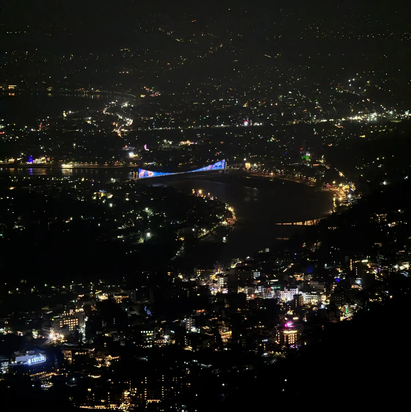 Drone view of Janki Setu in Rishikesh