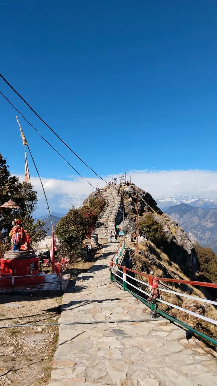 Kartik Swami Temple trek steps view in Kanakchauri village, Rudraprayag