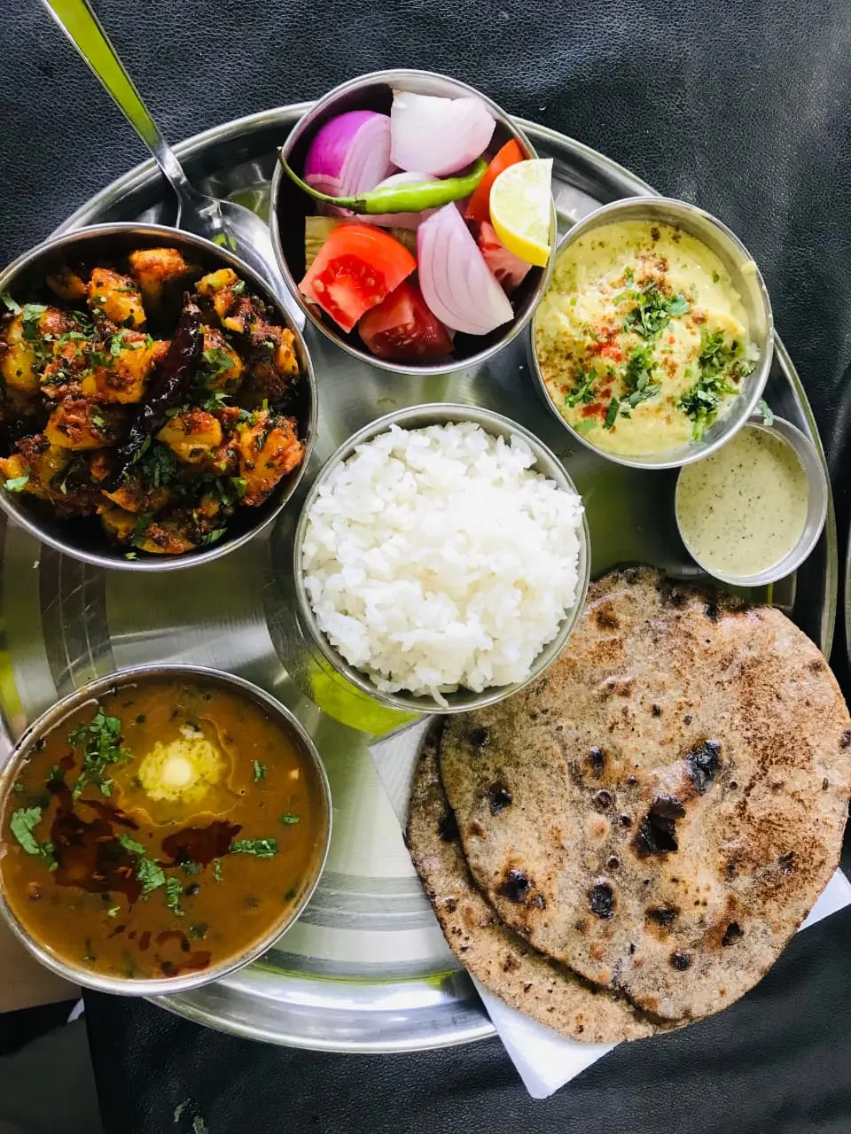 Traditional Kumaoni thali served in Lohaghat Uttarakhand